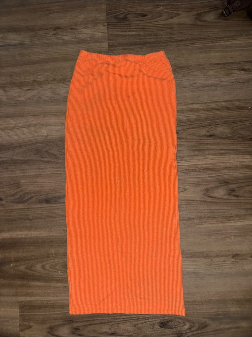 Women’s Orange Rib Knit Maxi Skirt